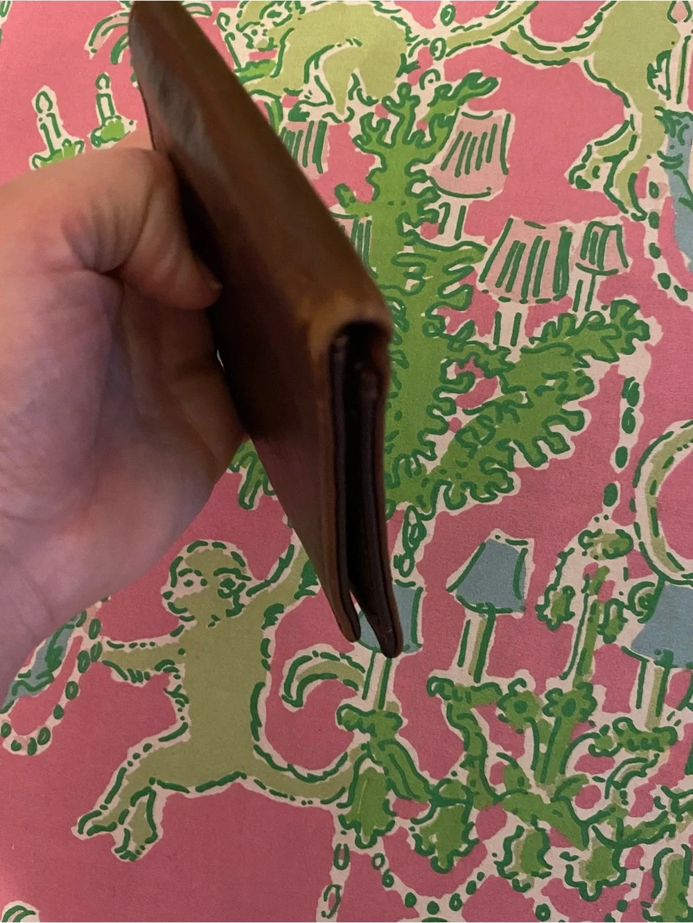 ROGUE INDUSTRIES Front Pocket Wallet Billfold Brown Genuine Bison Leather